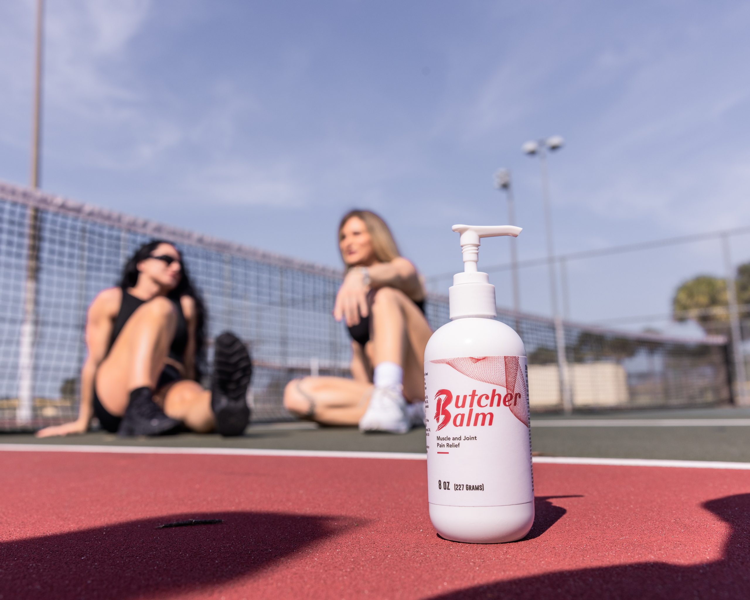 Butcher Balm on the court after a workout