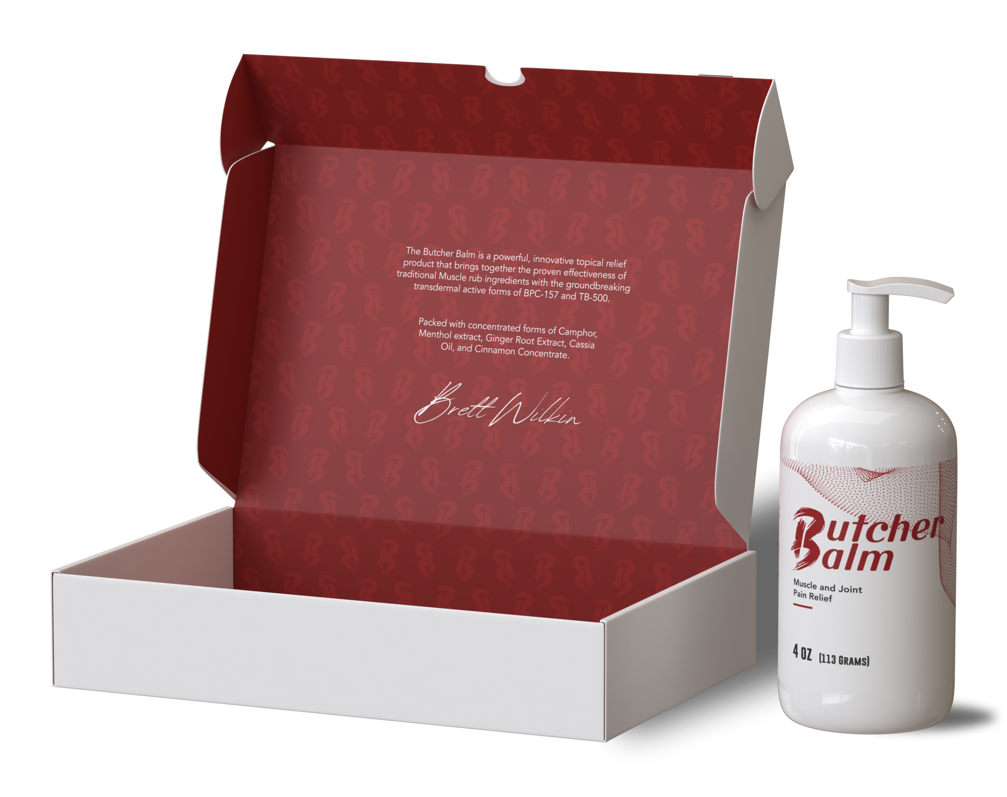 Butcher Balm packaging with a handwritten note from Brett Wilkin